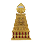 Arulmigu Dhandayuthapani Swamy Temple Gopuram - Palani Murugan Golden Idol for Car Dashboard & Home Pooja Idol | Devotional Figurine | Pooja Gifts | Gold-Polished | Double Side.