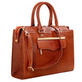 HYATT Leather Accessories Full-Grain Cro Leather Top-Handle satchels Tote Handbags & Shoulder Sling Bags For Women Office Branded Size- L-13.5 X H-10.5 x W- 4.6 Inch (TAN)