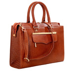 HYATT Leather Accessories Full-Grain Cro Leather Top-Handle satchels Tote Handbags & Shoulder Sling Bags For Women Office Branded Size- L-13.5 X H-10.5 x W- 4.6 Inch (TAN)