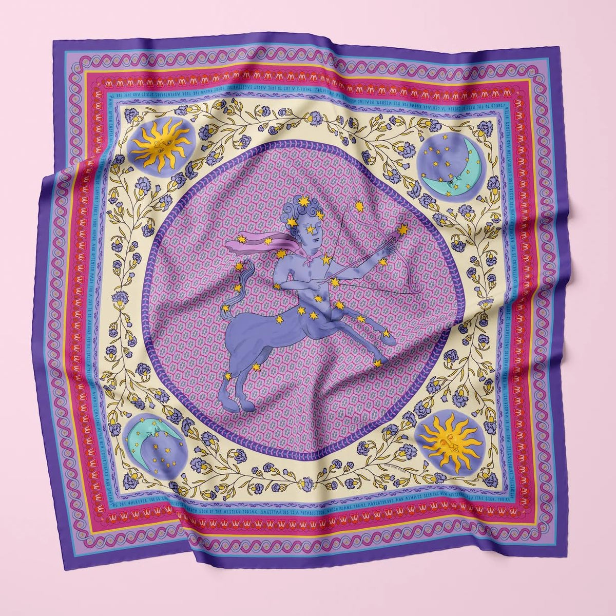 ULOS Women's Zodiac Signs Print Satin Scarf - Neck Scarf (Square) (22x22) (12 Designs)