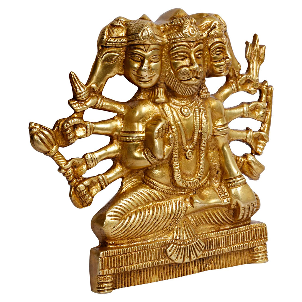 ARTVARKO Panchmukhi Hanuman Brass Wall/Door Hanging Bajrangbali Idol Entrance for Home Office 8 Inches