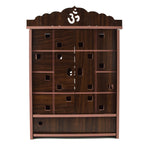 COMERT Enterprise Wooden Wooden Wall Hanging Temple for Home and Shop ,Office and Home showpiece Temple with Acrylic Design Two Door Open Temple (Black)