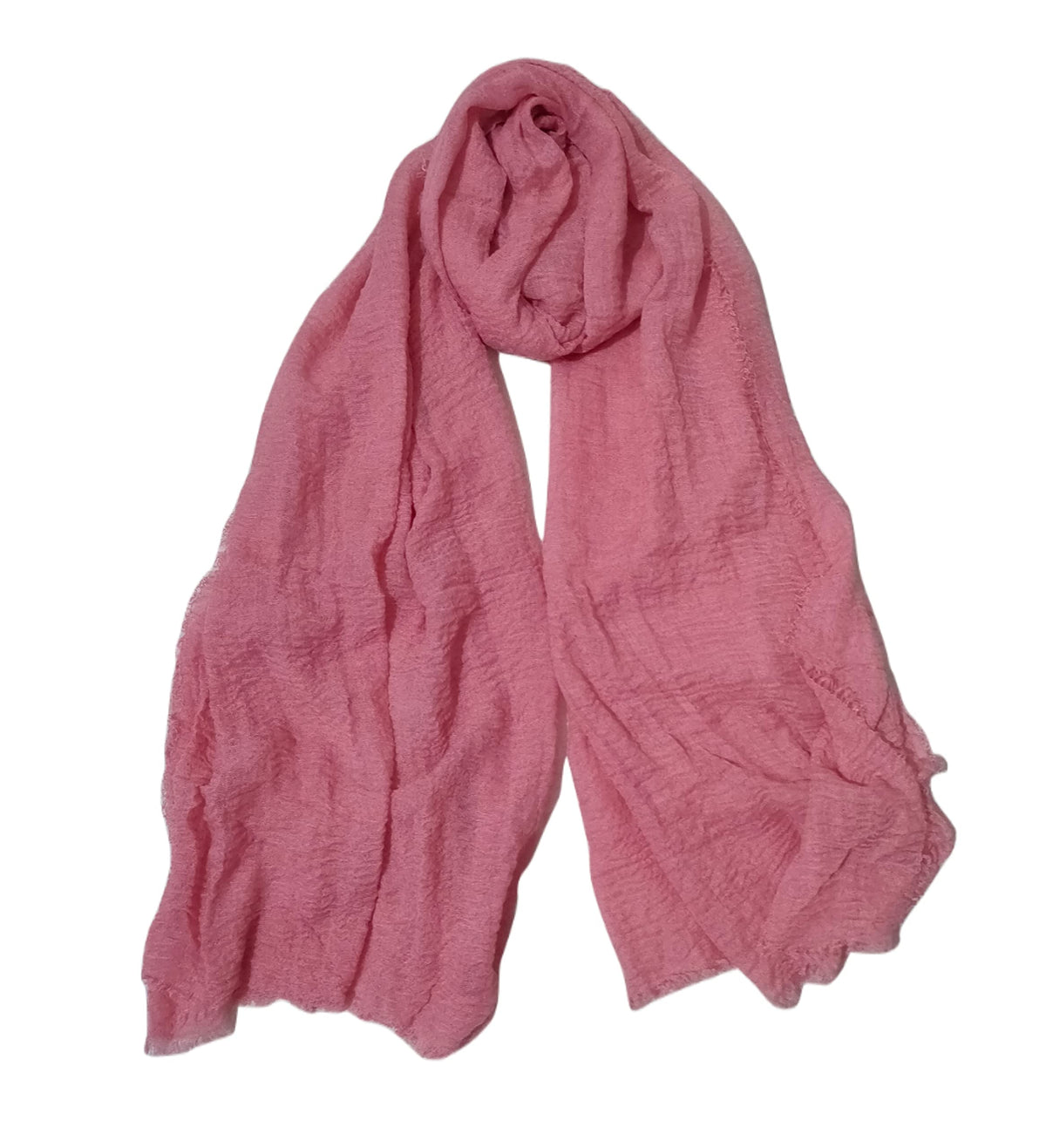 Iba & Isba Women's Plain Crinkled Scarves, Stoles, Hijab (76 x 36 inch) (Sunset)