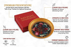 R Ayurveda Copper Mandala Metal Tray - 6 Inch Decorative Round Platter for Wedding & Birthday Gifts - Artistic Handcrafted Design Gold Finish Gold Foiling for Home Decor with Printed Gift Box