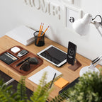 V-CUBE DESIGNS Rectangular Premium Vegan Leather Valet Tray|Stylish & Modern Office Desk Tray| Table/Bedside/Entryway Organiser For Everyday Essentials Like Keys, Phone, Watch, Wallet, Jewellery|Tan