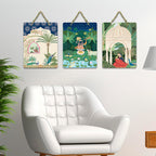 Artvibes Shreenathji Wall Hanging Home Decorative Wall Art for Living room | Spiritual Decor Items | Wall Sculpture | Signs & Plaques| Stylish Modern Decor Item | Gift Items (WH_9671N), Set of 3