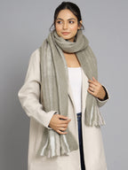 Ravaiyaa - Attitude is everything Women's Cashmere Wool Acrylic Scarf Winter Long Scarves, Neck Wrap 72 X 14 Inch (Grey)