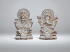 KridayKraft Metal Lakshmi & Ganesha Idol Pair – Silver-Finish Mini Statues (7.5 cm × 4 cm Each), 160 g – Auspicious Home Puja Decor & Diwali Gift