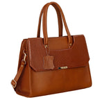 RICHSIGN LEATHER ACCESSORIES Full-Grain Natural Cro Leather Top-Handle satchel Tote Handbags & Shoulder Sling Bags For Women Office Branded Stylish Latest Size- L-13 X H-10 x W- 5 Inch