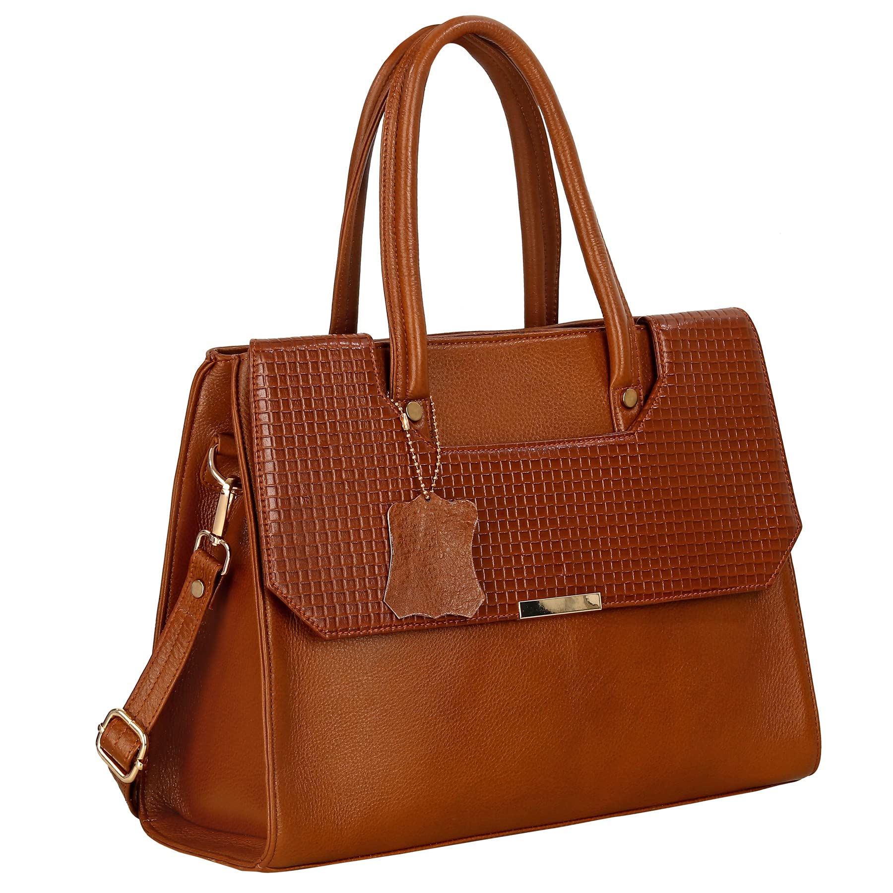 RICHSIGN LEATHER ACCESSORIES Full-Grain Natural Cro Leather Top-Handle satchel Tote Handbags & Shoulder Sling Bags For Women Office Branded Stylish Latest Size- L-13 X H-10 x W- 5 Inch