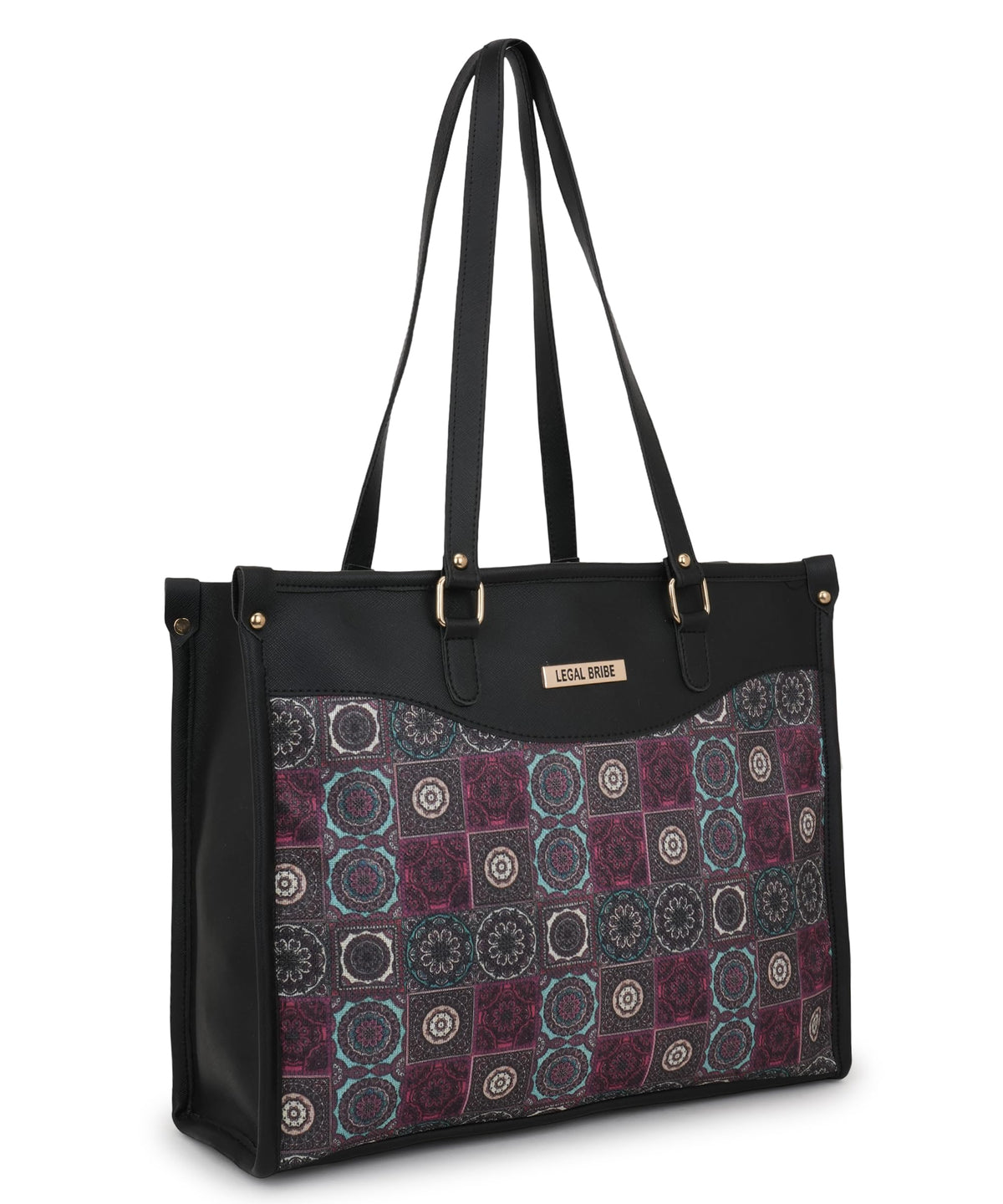 LEGAL BRIBE Printed Tote Bag (Magenta and Black)