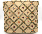 srishopify handicrafts Womens Handbag Travel Shoulder bag Traditional Tote bag Cotton handmade wedding gifts for marriage birthday (30x40x10 Medium size) (beige handbags for women)