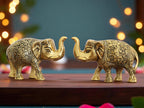 KridayKraft Handcrafted Intricately Detailed Gold-Plated Metal Elephant Showpiece Vastu- Symbol of Prosperity,Friendly Décor for Living Room for Home & Office Décor