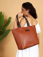 Pramadda Pure Luxury Fiona Tote bags for women office use | College Bags for girls | Vegan Leather Laptop Handbag/Shoulder Bags | Large Space Totes.
