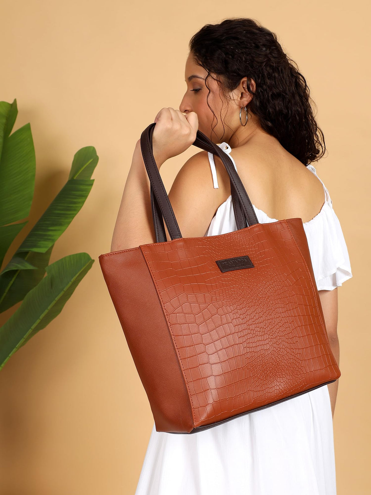 Pramadda Pure Luxury Fiona Tote bags for women office use | College Bags for girls | Vegan Leather Laptop Handbag/Shoulder Bags | Large Space Totes.