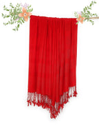 Chandwasia Viscose Scarf Stole & Shawl | Soft Lightweight Fabric | Stylish Scarves for Girls, Ladies, Women & Men | Suitable for Summer and Winter Wear - 28x72 Inches, Red