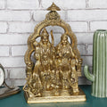 ARTVARKO Brass Siyaram Sita Ram Sitting on Lion Chatra Singhasan with Hanuman ji Idol Murti for Mandir Puja Temple Height 11 Inch.