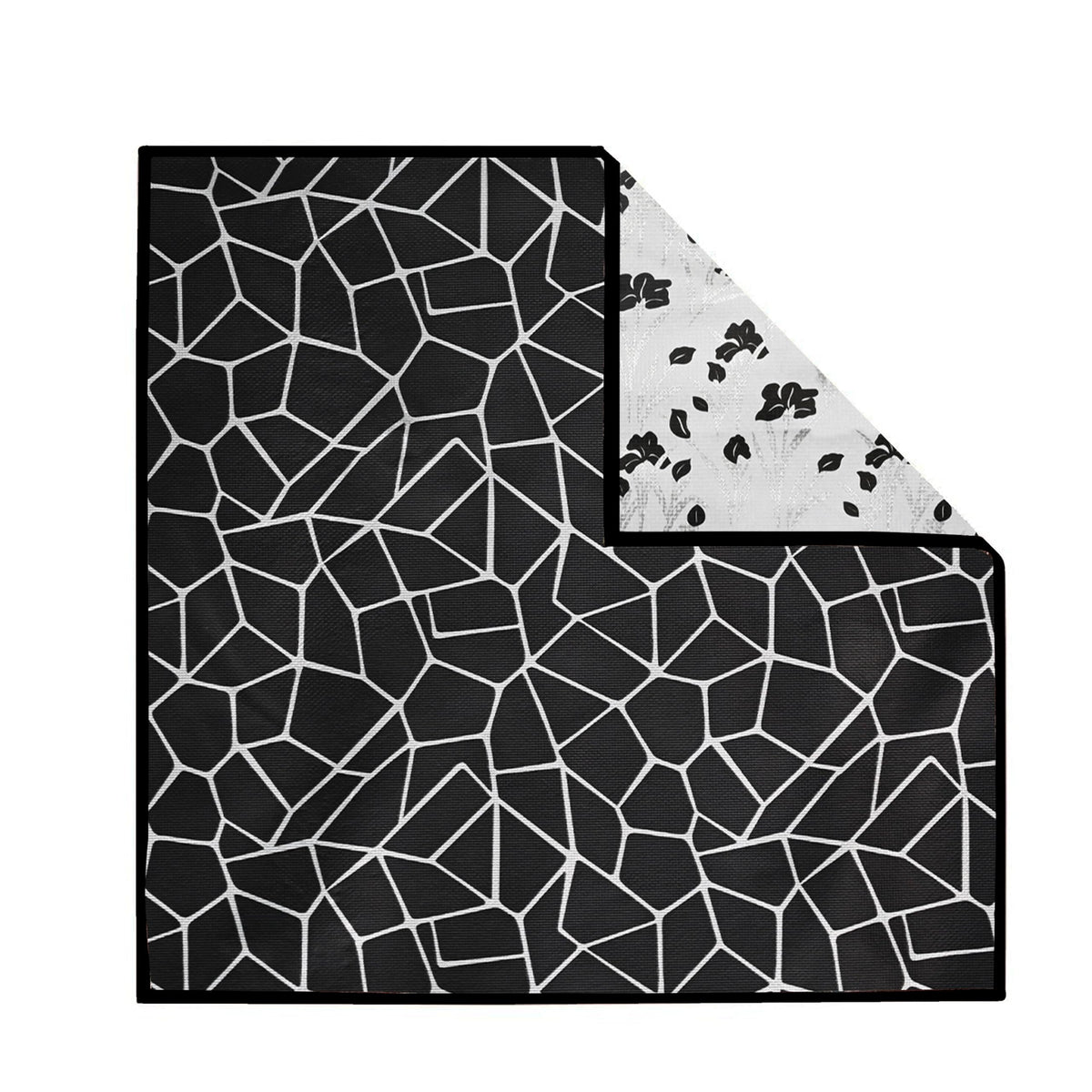 Star Weaves Waterproof Bed Server/Food Mat/Bedsheet Protector/Reversible in 3 Layered Heavy Material(Abstract Black)/ bed server mat Reversible/ Place Mat Kafalo