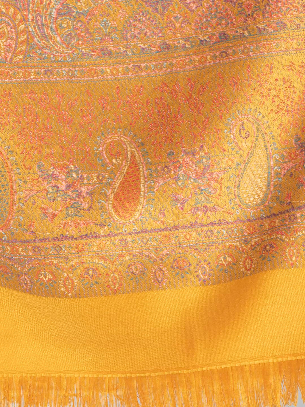 Weavers Villa Women Pashmina Shawl (Yellow, Large)