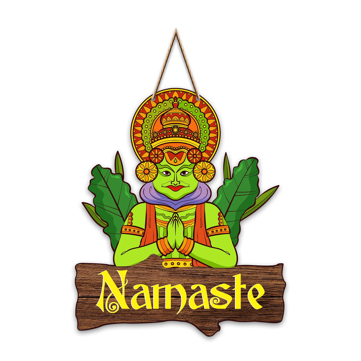 Artvibes Namaste Quote Decorative Wooden Wall Hanger for Gateway | Home Decor | Office | Gifts | Bedroom | Designer Artwork Decor Items for Living Room (WH_8703N)