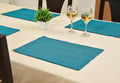 Yellow Weaves Jute Texture Table Mats/Placemat 4 Pieces (Blue, 32 X 47 CM) Kafalo