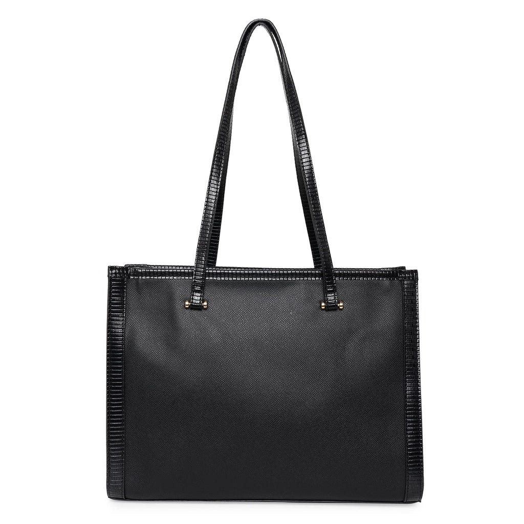 Accessorize London Women's Fabric Rosie Book Black Shoulder Tote Bag (BLACK)