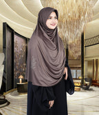 Mehar Hijab's Glamour in Modesty Fazluna Sigle side Frill Hijab XL (XXL, FORMAL GREY)