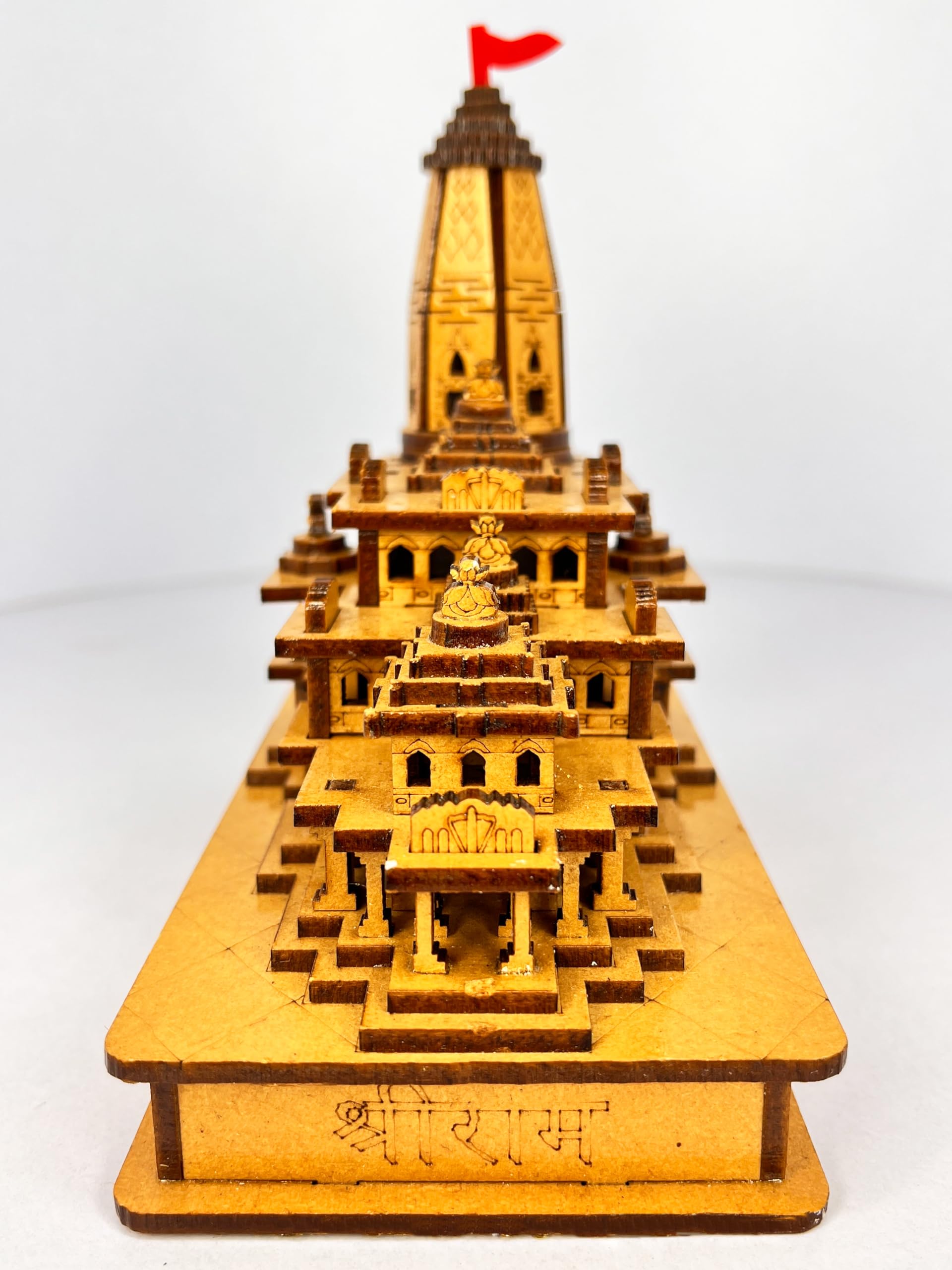 Mandir Ayodhya Mandir for Home, Ideal for Home Décor and Pooja, Mandir Ayodhya Model 3D Replica Handcrafted Wooden, Perfect Diwali Gift, Decorative Living Room Item, Home Decor & Gifts