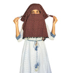 Switchon Rayon Innovative scarf for Women with closer Hook and Loop Tape size adjustable (Dried mustard and black)