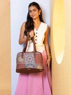 ZOUK Carry-All Work Bag | Stylish Handbag for Women Office Use | 13-Inch Laptop Compartment | Water-Resistant | Tote Bag for Office, College & Travel | Multicolor Mandala Print