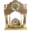 OPPILLA™ Laddu Gopal Jhula, Meenakari Hand Painted Folding Temple Jhoola, Handcrafted Home Temple Decor (Red, 18 Inches x 15 Inches)
