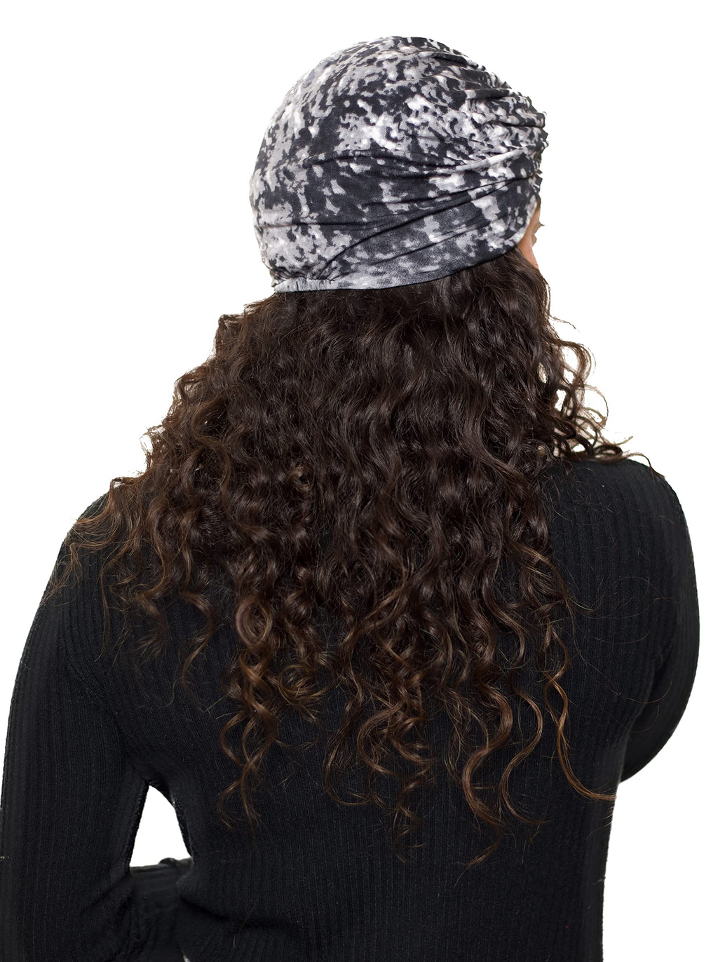 The Headscarves Beautiful Printed Bamboo Viscose Headscarf with Brooch – Stylish Chemo Headwear for Women, Hijab Head Wrap, Cancer Turban Scarf, Breathable Head Cover for Hair Loss Grey