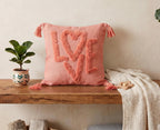 Furnistitchs Premium Decorative Throw Cushion Pillow Cover Boho Home Decor - Living Room Bedroom Couch Sofa Cushion Covers 16 inch x 16 inch (2, Peach Love)