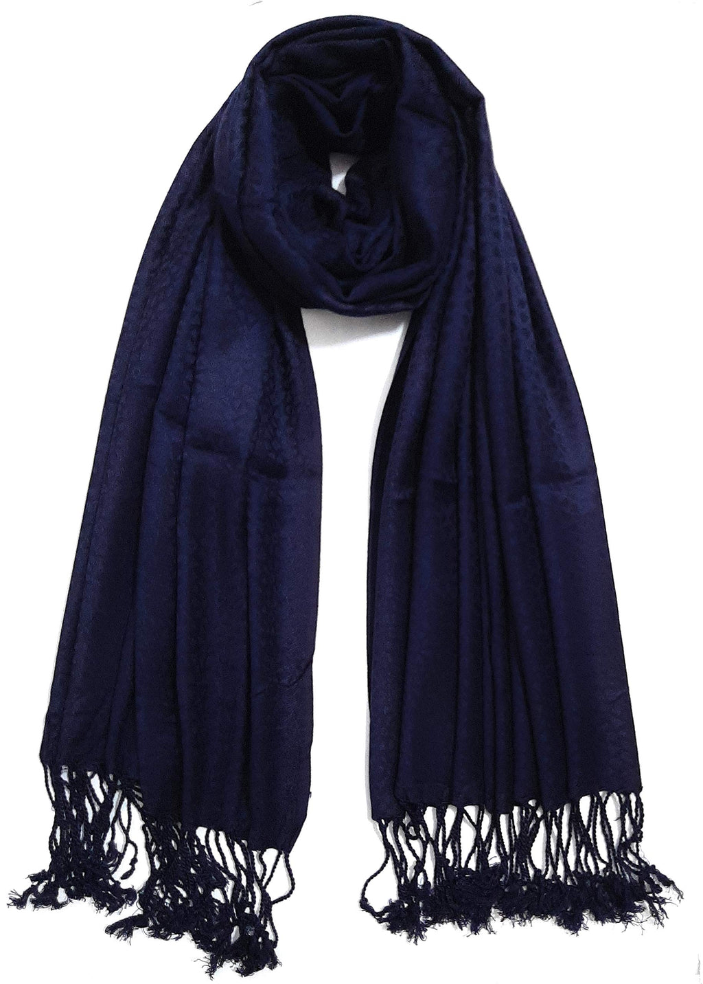 Chandwasia Viscose Fabric Scarf Stole Shawl | Neck Cover Casual Travel Styling Use | Self Design Will Be Sent Randomly | For Men Women Summer Winter Daily Wrap Use (Navy Blue)