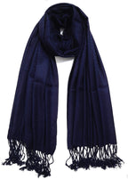 Chandwasia Viscose Fabric Scarf Stole Shawl | Neck Cover Casual Travel Styling Use | Self Design Will Be Sent Randomly | For Men Women Summer Winter Daily Wrap Use (Navy Blue)