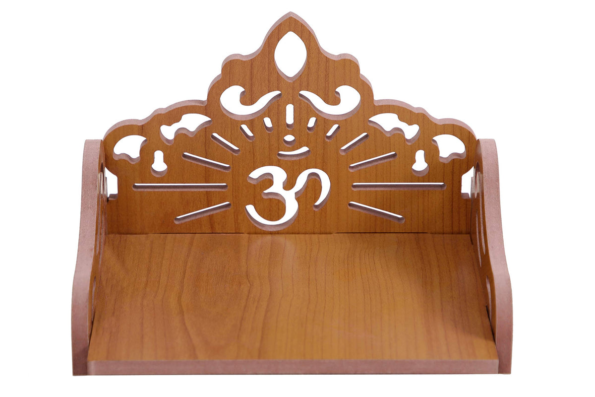 Om Shree,Art and Craft Wooden Temple Beautiful Plywood Mandir Pooja Room Home Decor Office OR Home Temple (Red 2)