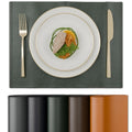 Encasa XO Faux Leather Dining Table Placemats, Water Repellent Green Kafalo