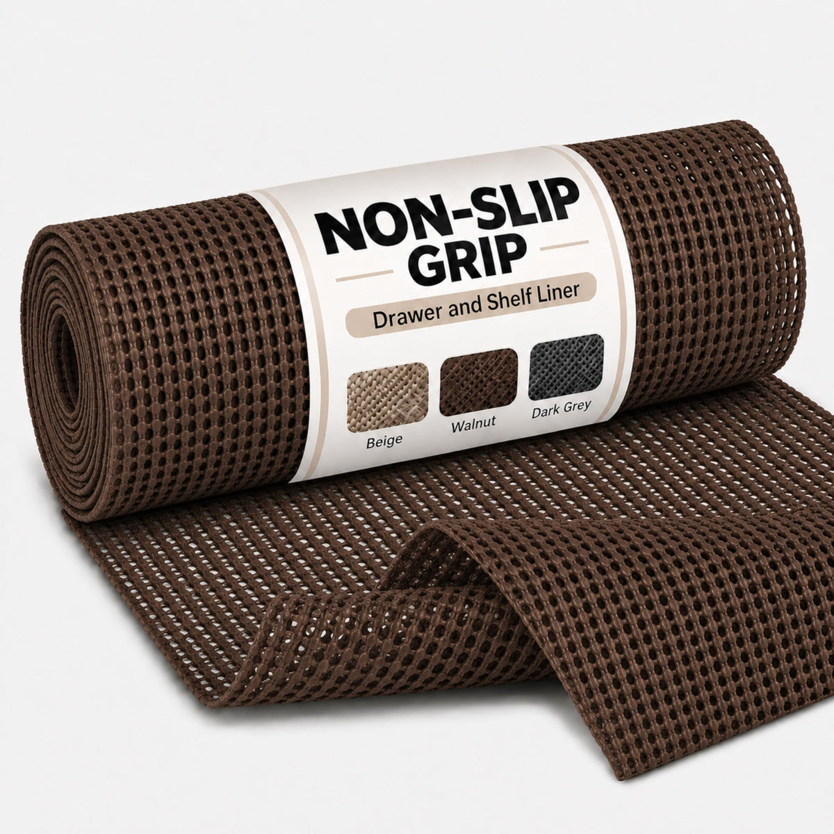 Ash & Roh® - Anti Slip Drawer Mat for Shelf and Shelves, Strong and Durable Non-Adhesive Grip Liner Mat for Bedroom Wardrobe Cabinet and Kitchen Place mats (30x300) (WALLNUT (30x300)) Kafalo