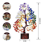 Simply Vedic 7 Chakra Crystal Tree 300 Beads | Natural Healing Gemstone Money Tree for Positive Energy & Good Luck | Feng Shui Showpiece for Home Decor, Living Room & Office Desk