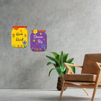 Artvibes Work Hard Quote MDF Wood Wall Hanger Ornaments | Quotes Decor Item | Motivational Wall Decor | Wall Accent | Graphic Art | Gift Items | Office Wall Decoration Items (WH_6802N), Set of 2