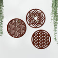 VibeCrafts Geometric Design in Circles MDF Wooden Wall Hanger for Home Decor|Office|Gift (WHVC1Pcs1_50033)