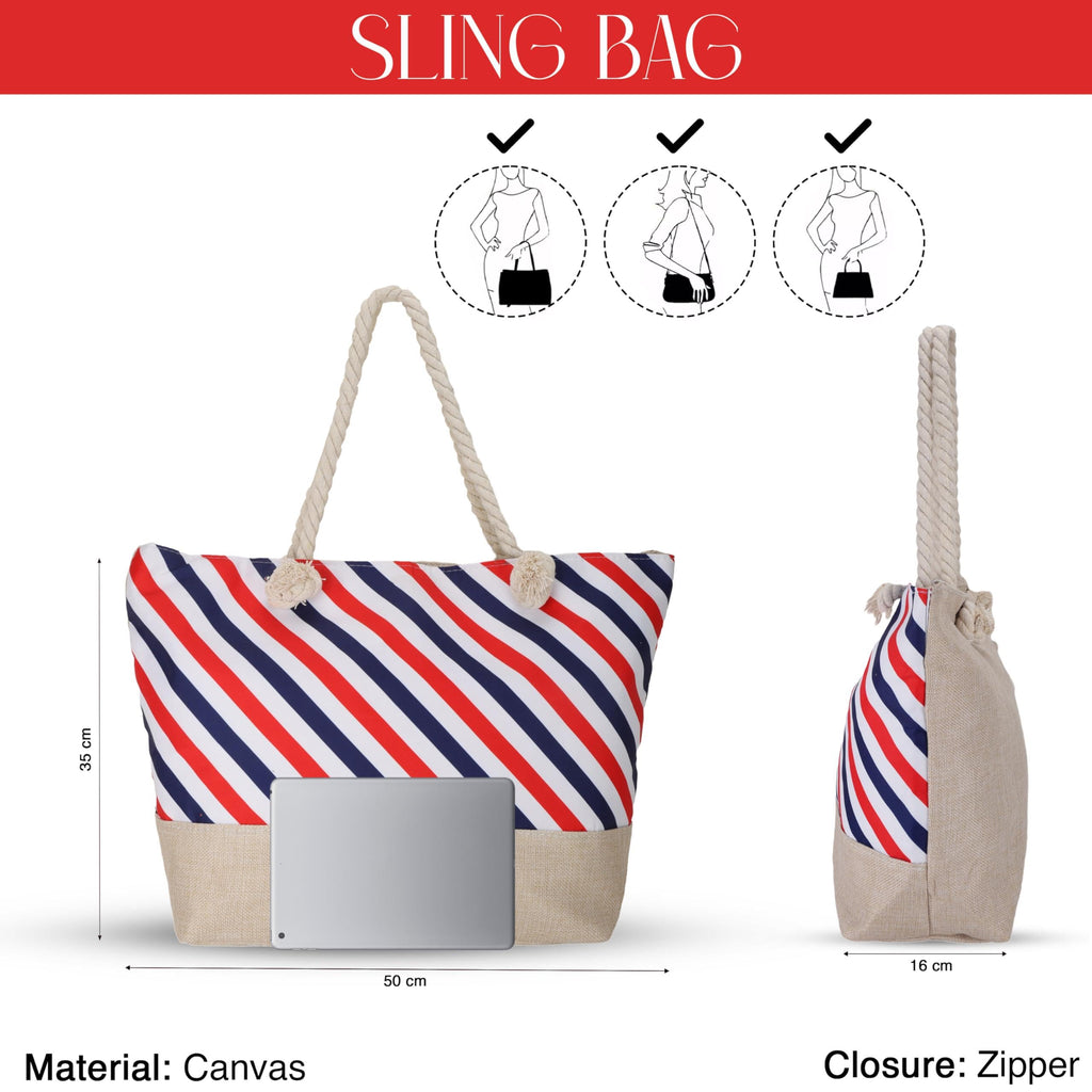 SIBY Tote Bag - Canvas Rope Handle Bag with Zipper Closure, Spacious Interior Pocket - Modern Style, Ideal for All Occasions