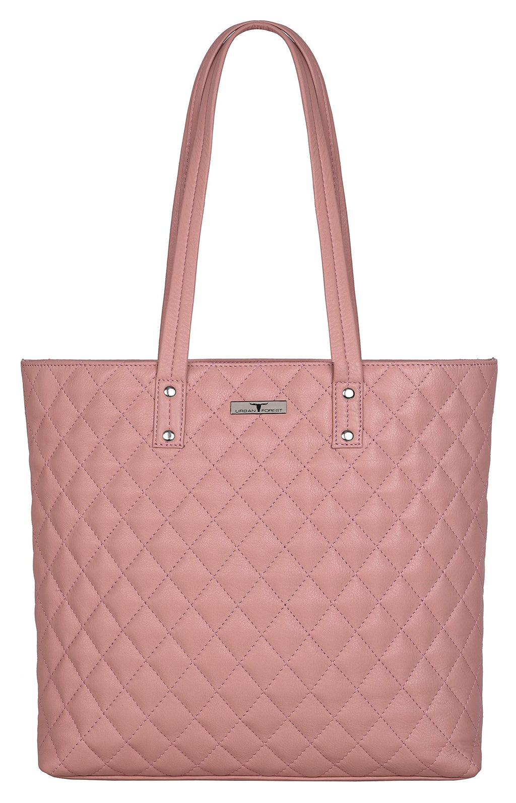 URBAN FOREST Rose Pink Leather Handbag & Leather Wallet Set for Women