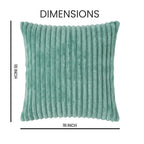 Yellow Weaves Pencil-Stripe Fur Cushion Covers | Soft Polyester | Decorative Sofa & Throw Pillow Covers | 16x16 Inches, Pack of 2 (Sea Green)