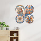 Artvibes Folk Nature Wooden Wall Hanger for Home Decor | Living Room | Festive Decor | Decoration Wall Hanging Items | Wall Illustrations | Aesthetic Wall Art | Unique Gift Items (WH_8463N), Set of 4