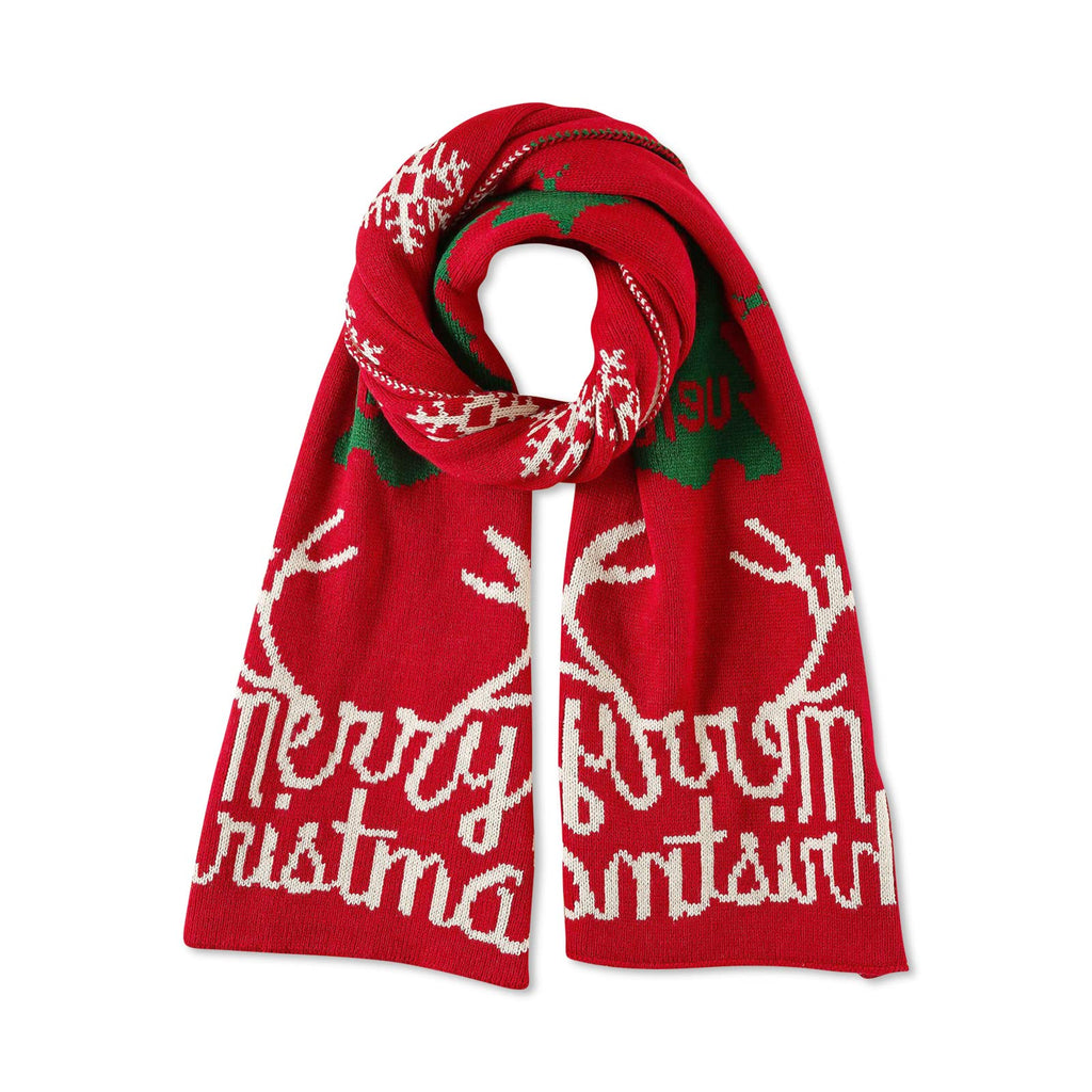 LumiSyne Knitted Scarf For Women Winter Reversible Christmas Reindeer Antler Snowflake Long Pashmina Scarves Shawl Thickened, Christmas Snowflake Red, One Size