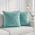 Yellow Weaves Jacquard Cushion Covers | Sofa Cushion Covers | Throw Pillow Cover for Sofa, Couch, Living Room| Removable & Washable | 16x16 Inches, Set of 2 (Powder Blue)