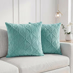 Yellow Weaves Jacquard Cushion Covers | Sofa Cushion Covers | Throw Pillow Cover for Sofa, Couch, Living Room| Removable & Washable | 16x16 Inches, Set of 2 (Powder Blue)