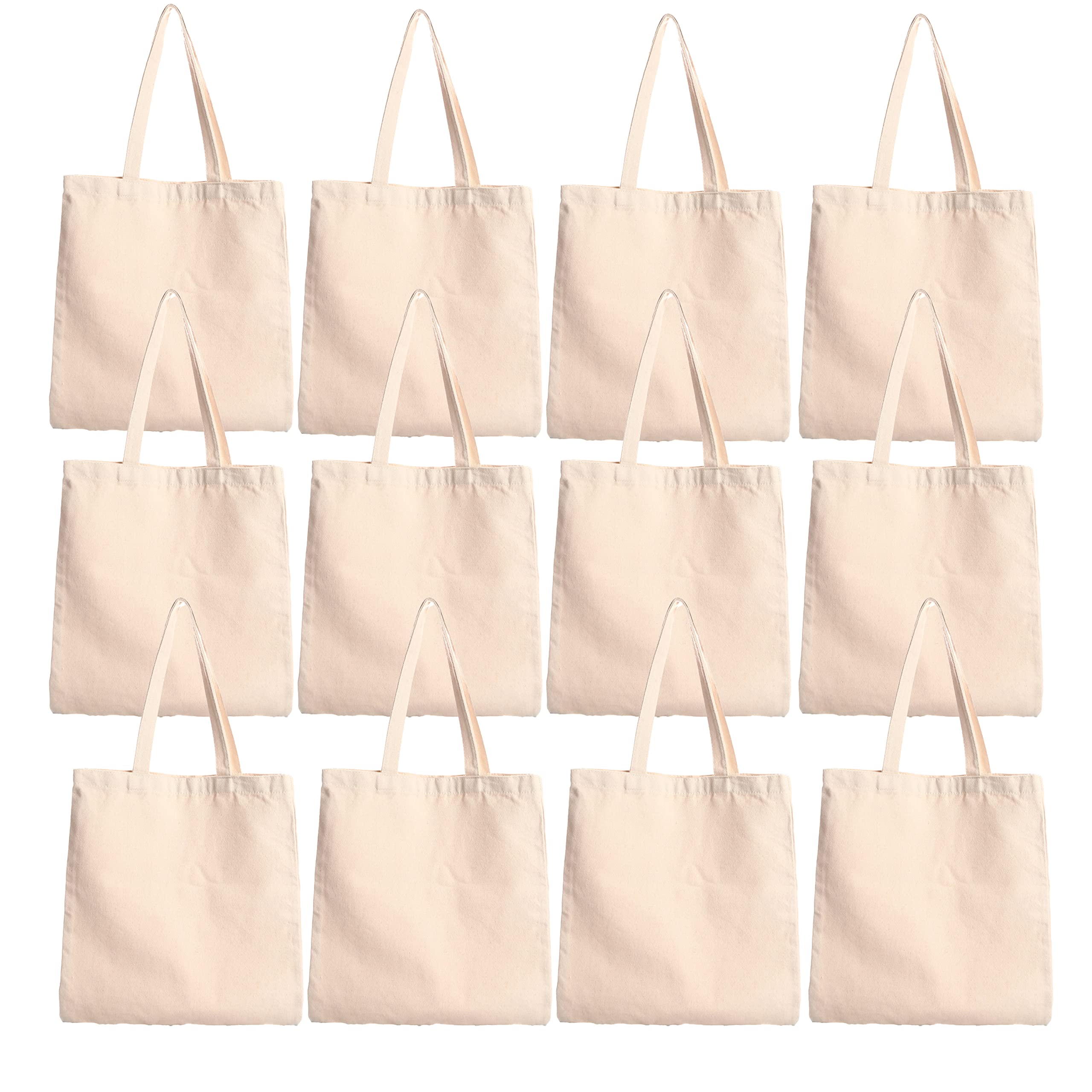 adhyah Unisex Reniccaa Extra Large Utility Tote,Foldable Reusable Tote Bags 100% Organic Cotton Grocery,Eco-Friendly,Multi-Purpose Bag Sturdy Canvas Bag With 15Kgs Capacity,Travel. (Pack Of 12)