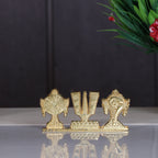 KridayKraft Tirupati Balaji Symbol Stand Shankh Chakra Namah Gold Plating Antique Decorative for Car Dashboard Home & Office Table Showpiece Figurines,Religious Gift Idol...